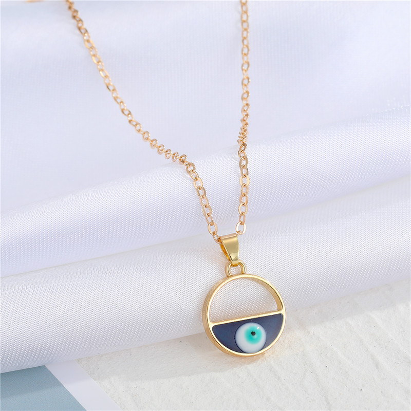 Accent Evil Eye Pendant Necklace | Aesthetic Hamsa Protection Design