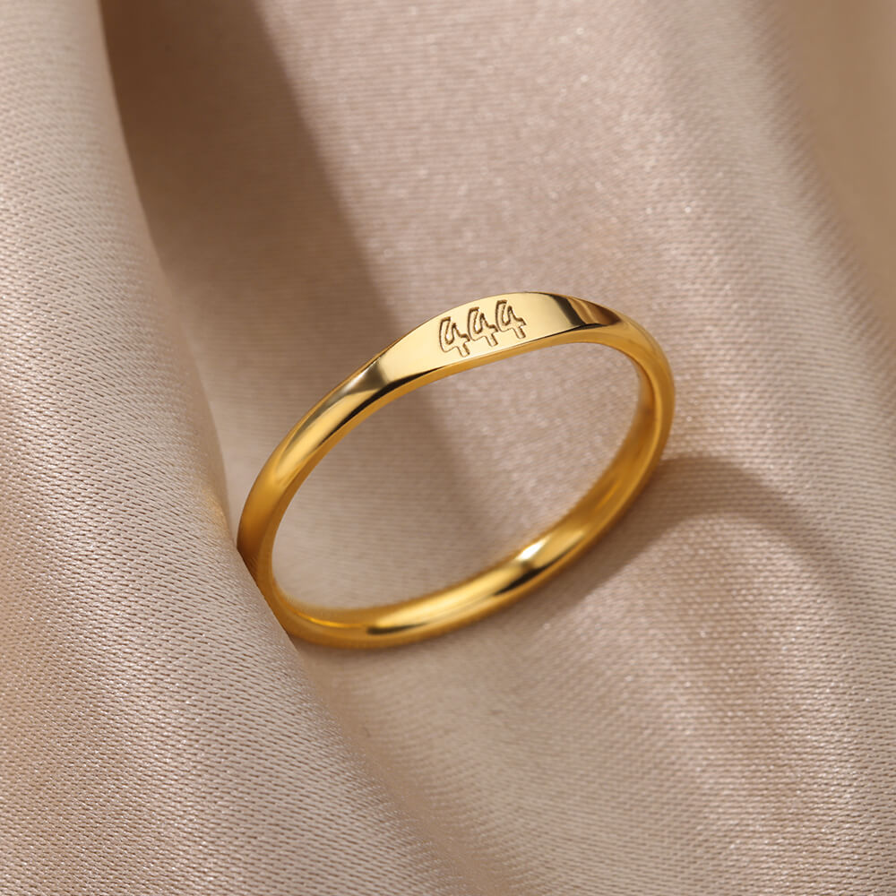 11:11 Angel Numbers Gold Ring | Stainless Steel | 111, 222, 333