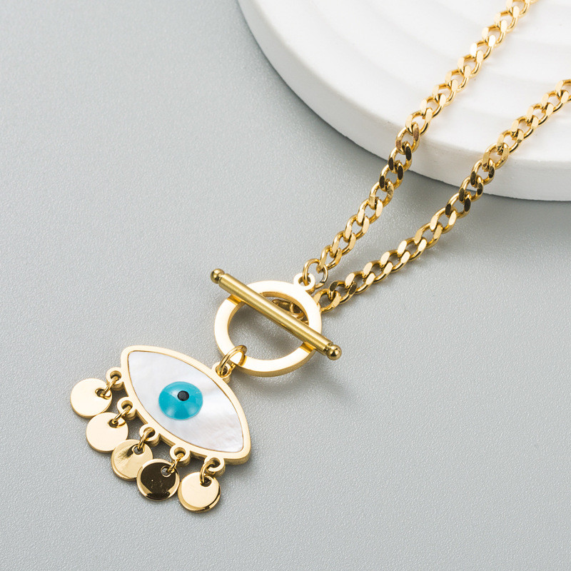 Gold Evil Eye Drop Earrings | Stainless Steel | Spiritual Jewelry