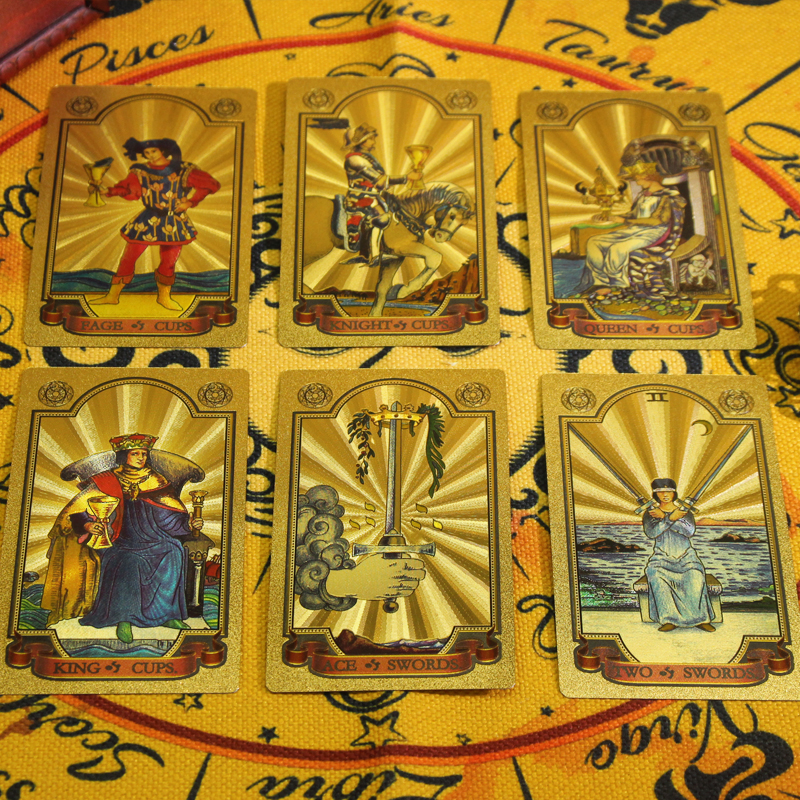 Astro-Sun Tarot Card Collection Gold & Neon Pink Foil, Rider-Waite-Smith