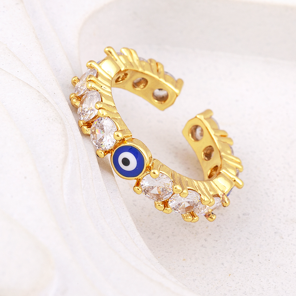 Evil Eye Gold Ring | Zircon Crystal | Spiritual, Nazar Jewelry