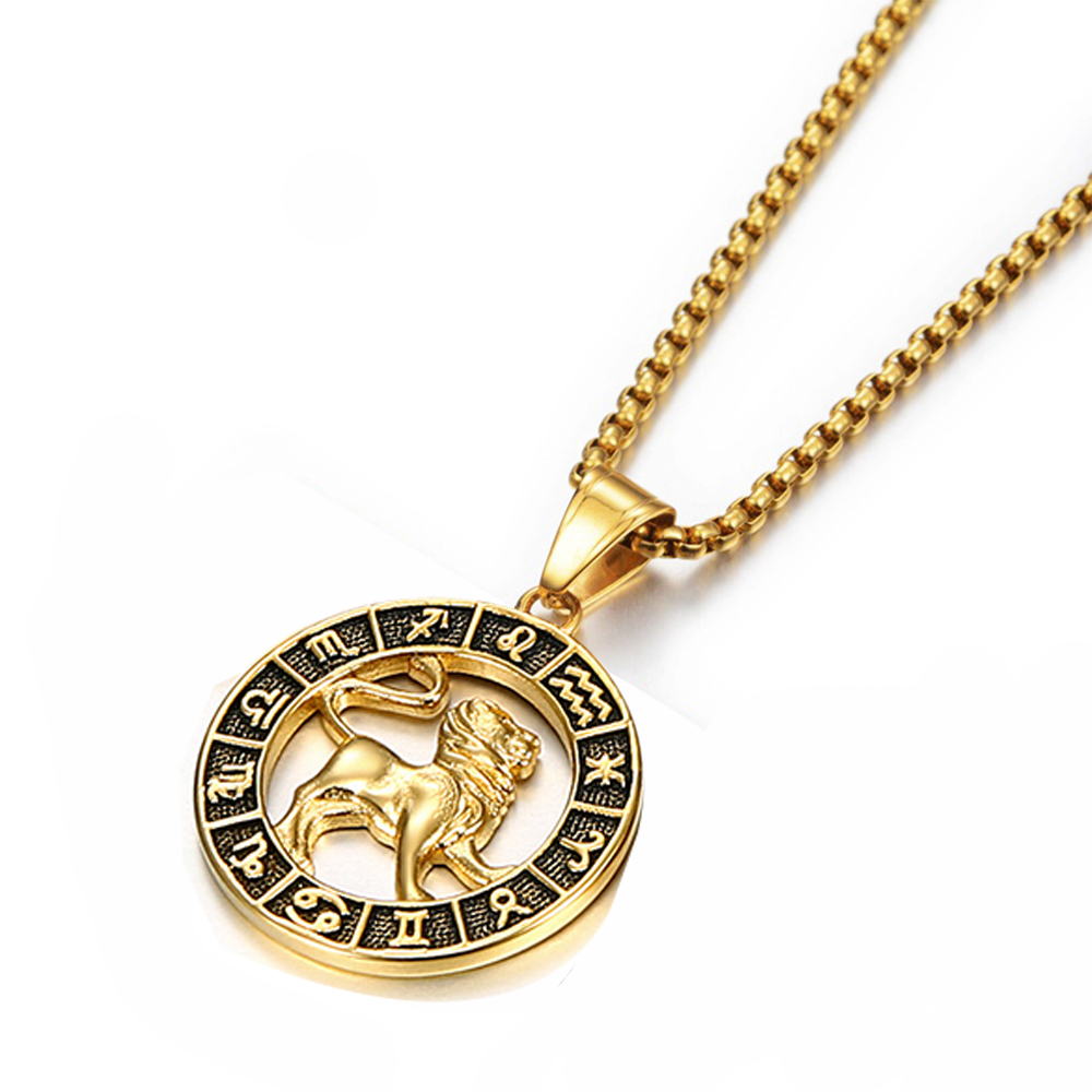 18k Gold Plated Zodiac Necklace and Pendant | Astrological, 12 Constellations