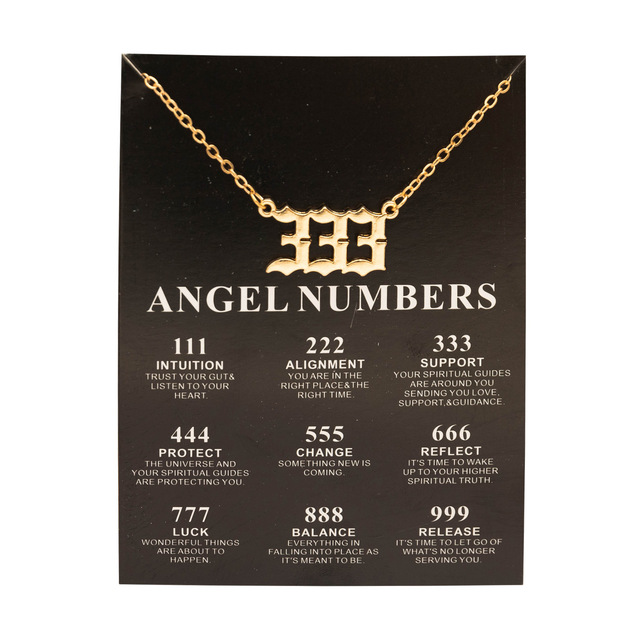 Gold / Silver Angel Numbers Necklace | 222, 333, 999 | Stainless Steel Jewelry