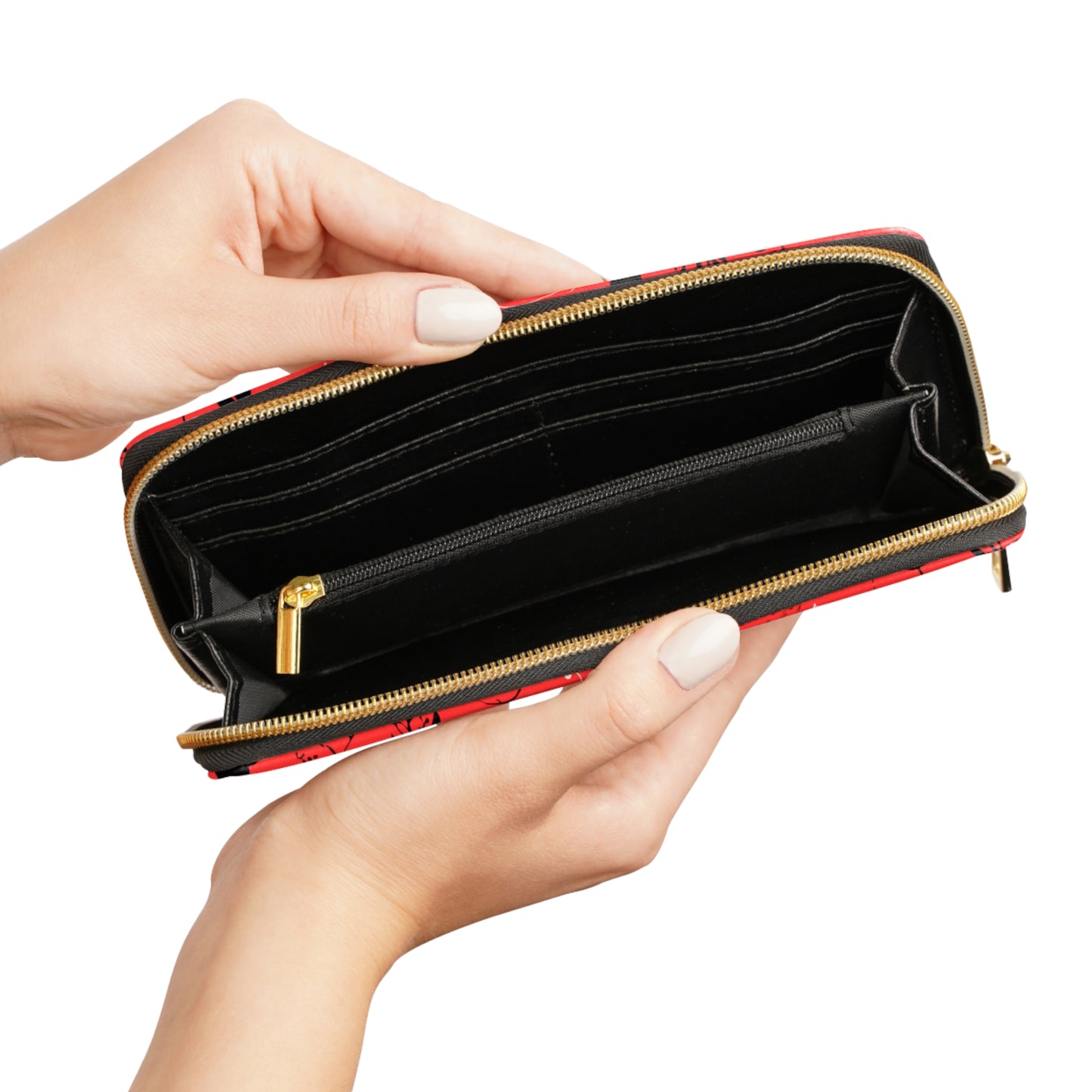 Dark Forest Red Zipper Wallet | Witchy Abstract Premium Design