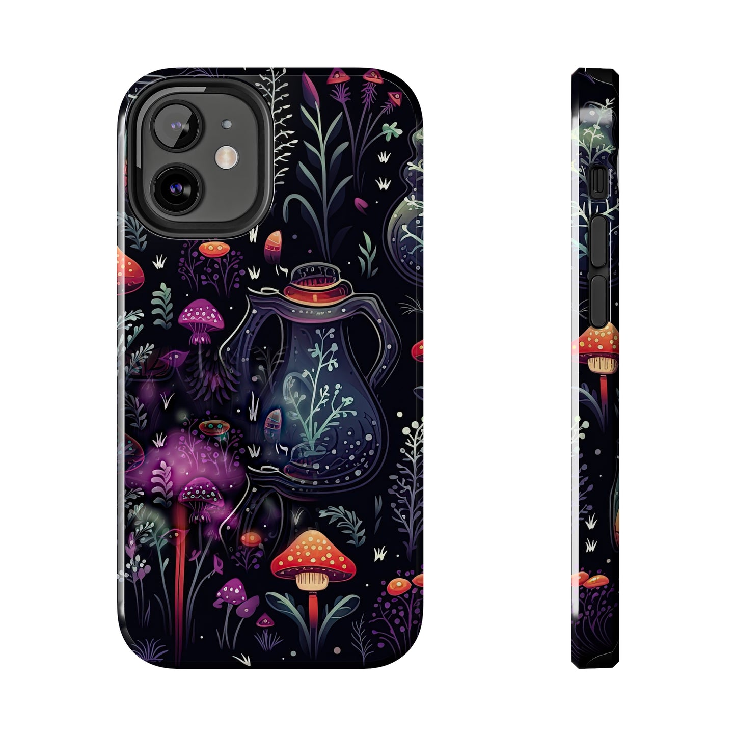 Fungi Mushroom Tough iPhone case | Witchy Dark Forest Aesthetic | Purple Foliage