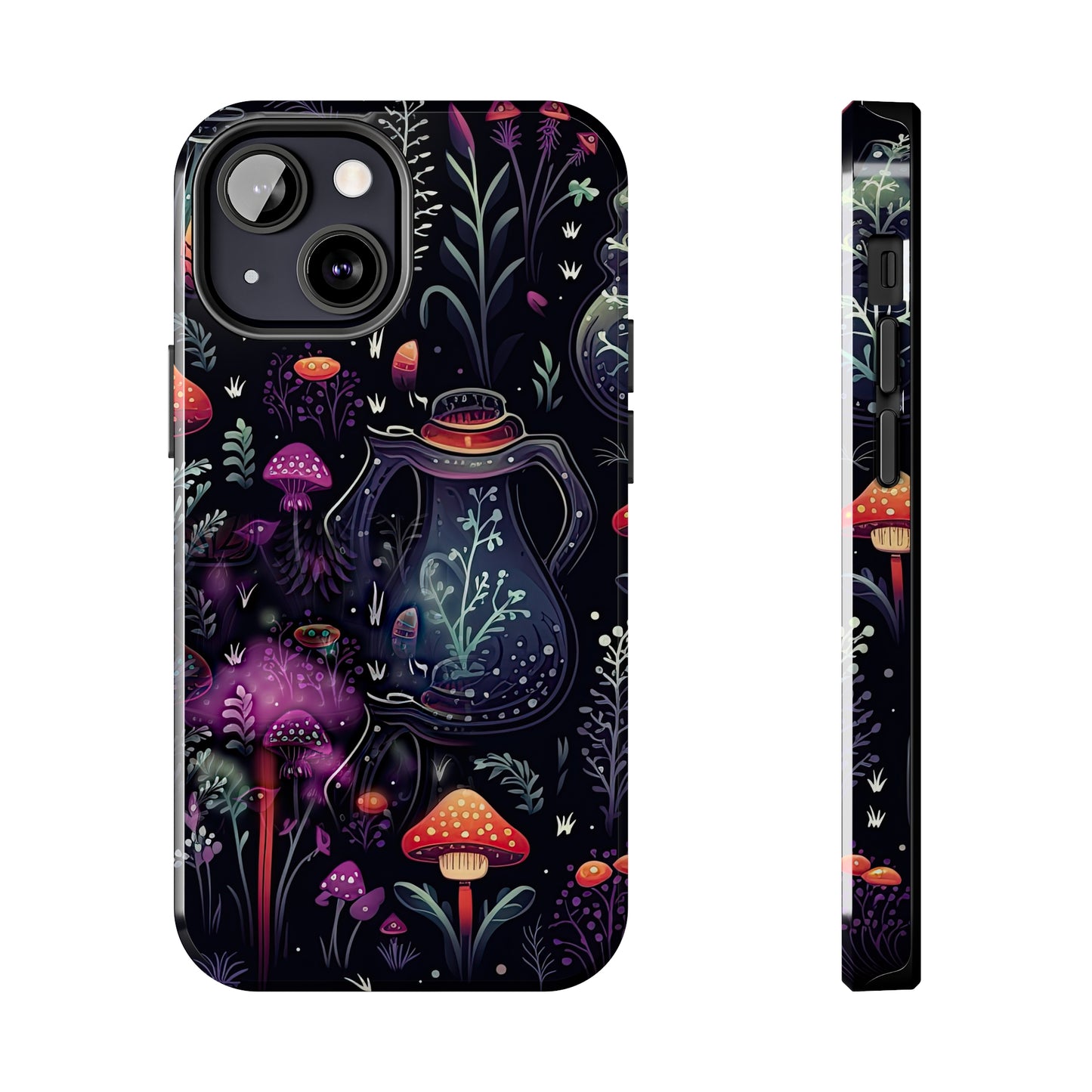 Fungi Mushroom Tough iPhone case | Witchy Dark Forest Aesthetic | Purple Foliage