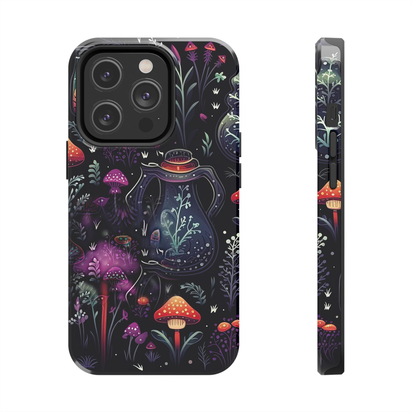 Fungi Mushroom Tough iPhone case | Witchy Dark Forest Aesthetic | Purple Foliage