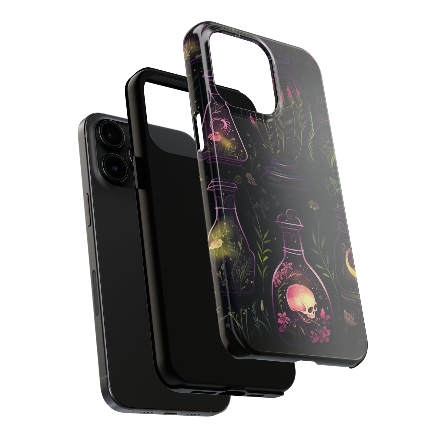Dark Forest Skull Tough iPhone Cases | Spooky and Eerie Tincture / Potion Design | Durable and Protective Phone Case | Impact-Resistant