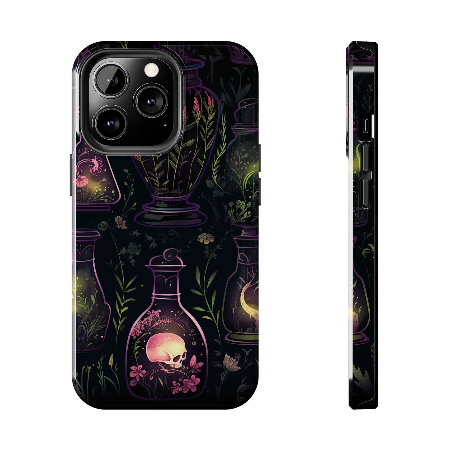 Dark Forest Skull Tough iPhone Cases | Spooky and Eerie Tincture / Potion Design | Durable and Protective Phone Case | Impact-Resistant