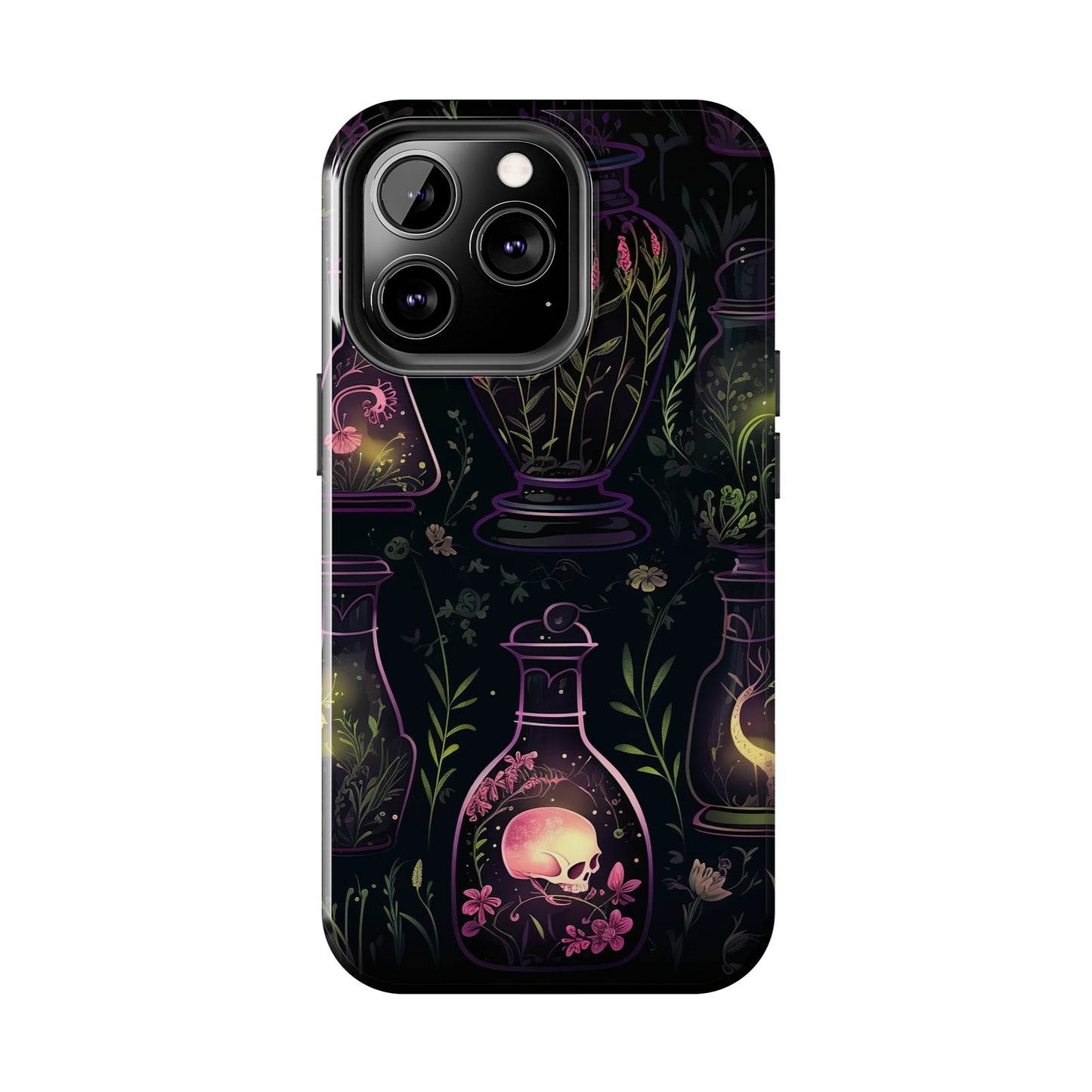 Dark Forest Skull Tough iPhone Cases | Spooky and Eerie Tincture / Potion Design | Durable and Protective Phone Case | Impact-Resistant