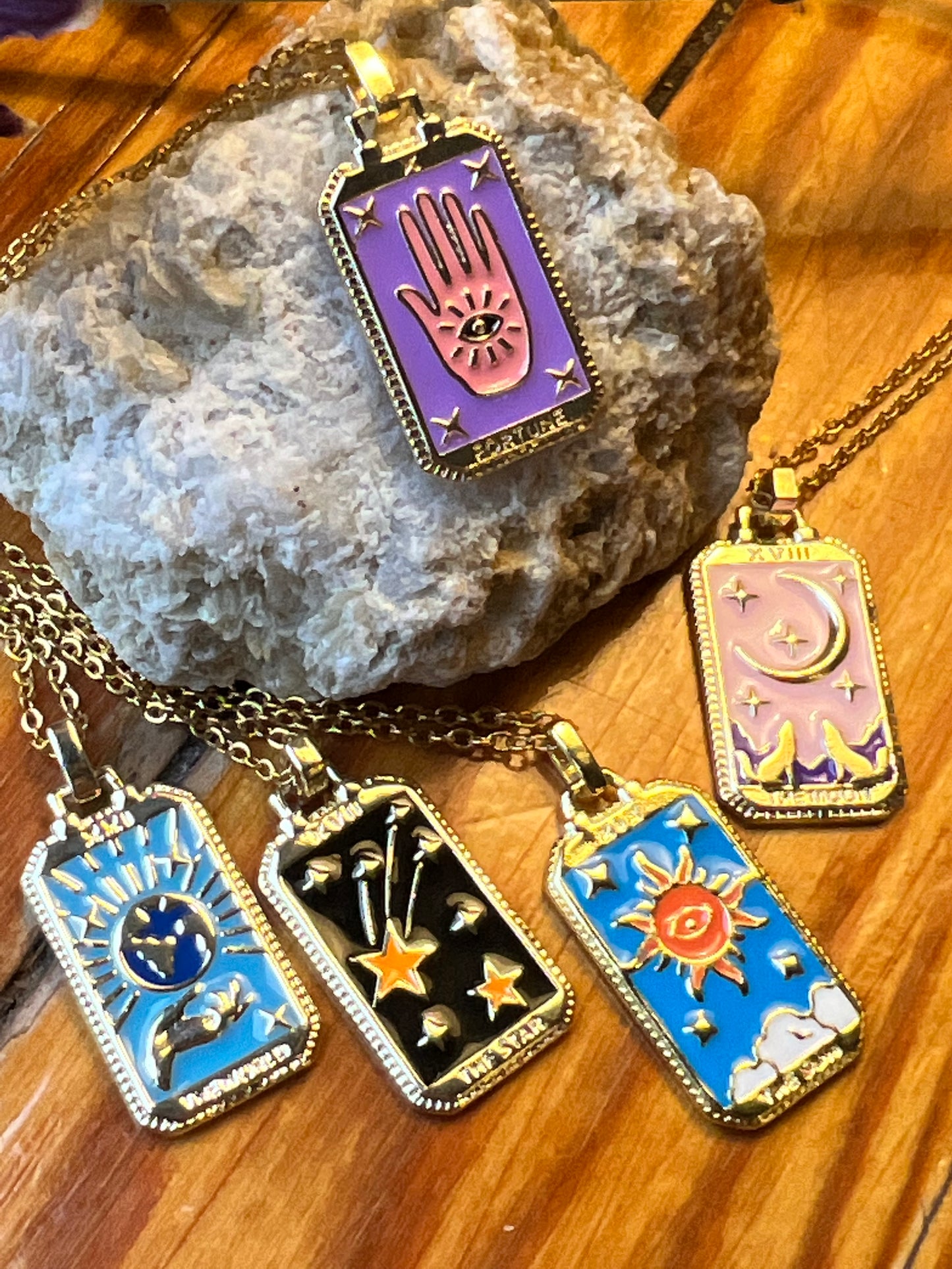 Handmade Gold Tarot Card Necklace and Pendant | Major Arcana Designs