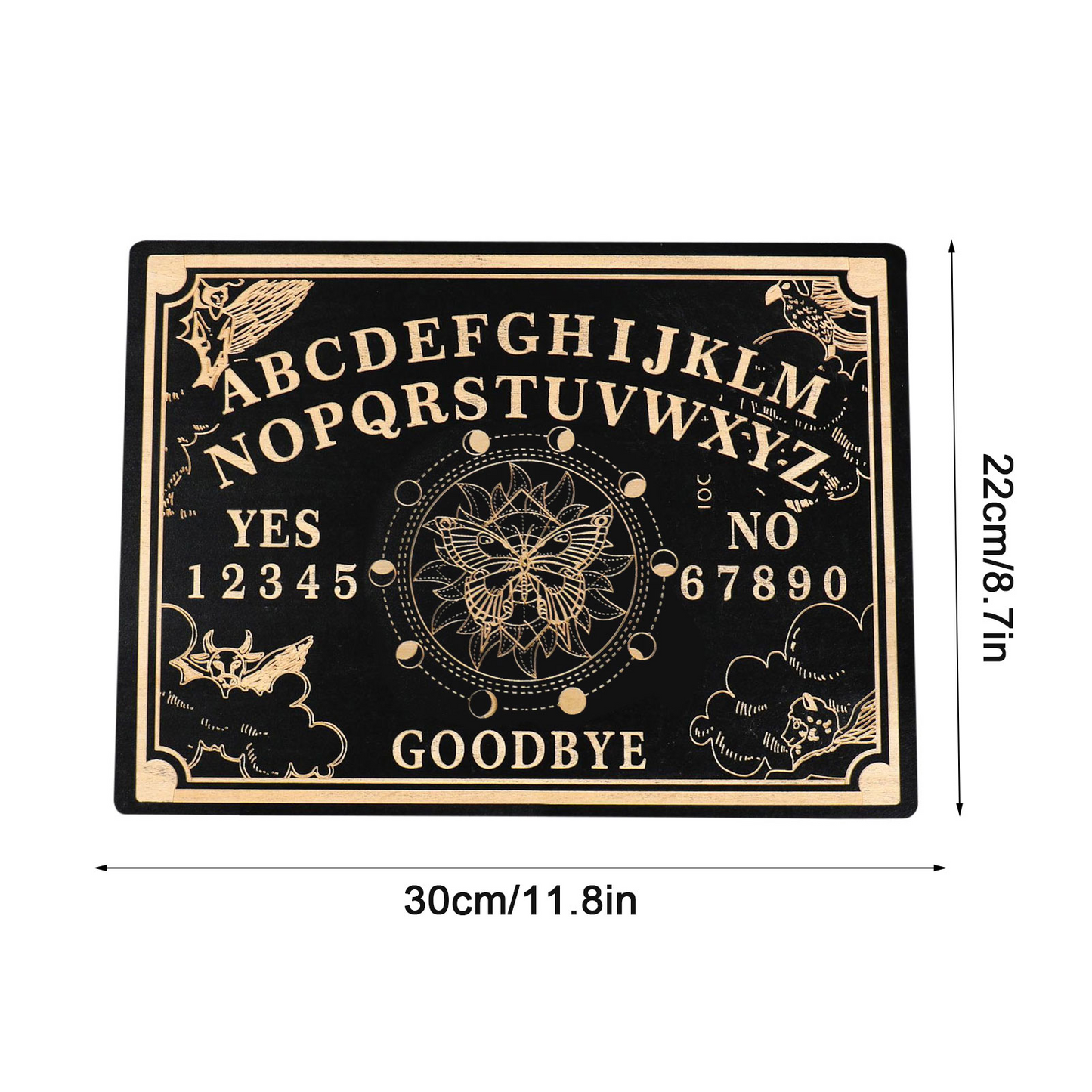 Wooden Ouija Board (12 inch) with Planchette | Metaphyscial, Divination Tool