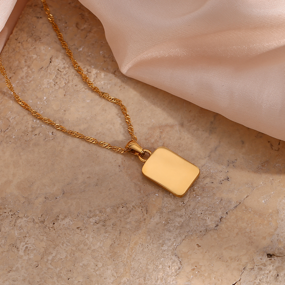 Gold Angel Card Chain Necklace - Pendant | Spiritual Stainless Steel Jewelry