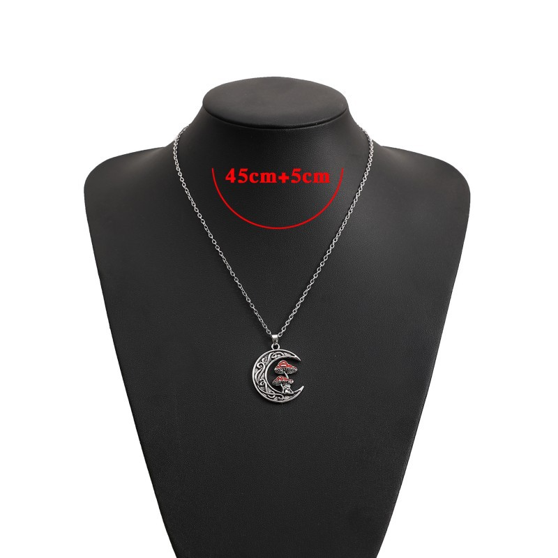 Crescent Moon Mushroom Necklace | Whimsigoth Style