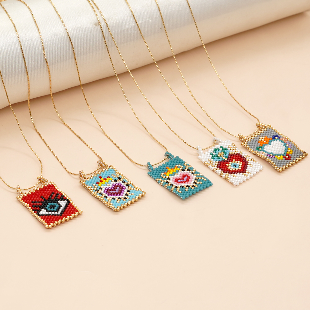 Handmade Beaded Evil Eye Necklace | Stylish Hamsa Spiritual Jewelry
