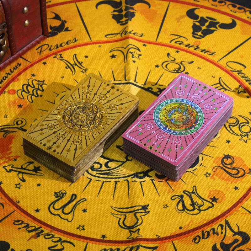 Astro-Sun Tarot Card Collection Gold & Neon Pink Foil, Rider-Waite-Smith