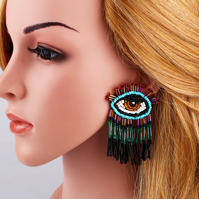 Evil Eye Bohemian Earrings | Miyuki Beads| Nazar Protection Jewelry