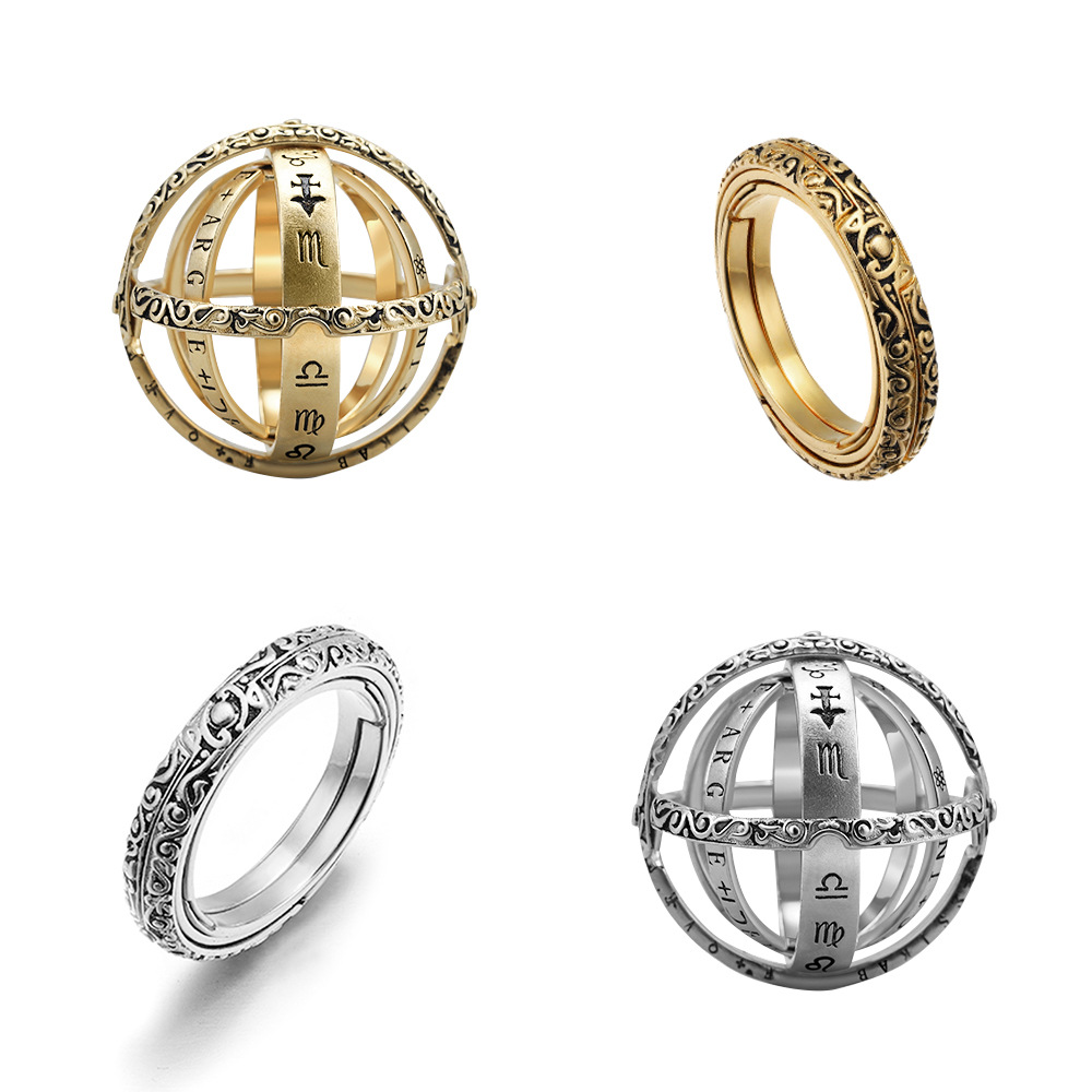 Astrological Dynamic Ring | Gold - Silver | Astrology themed