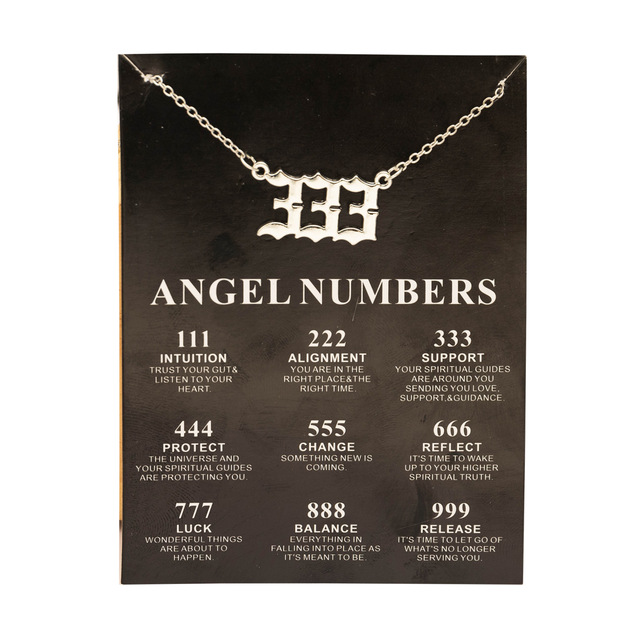 Gold / Silver Angel Numbers Necklace | 222, 333, 999 | Stainless Steel Jewelry