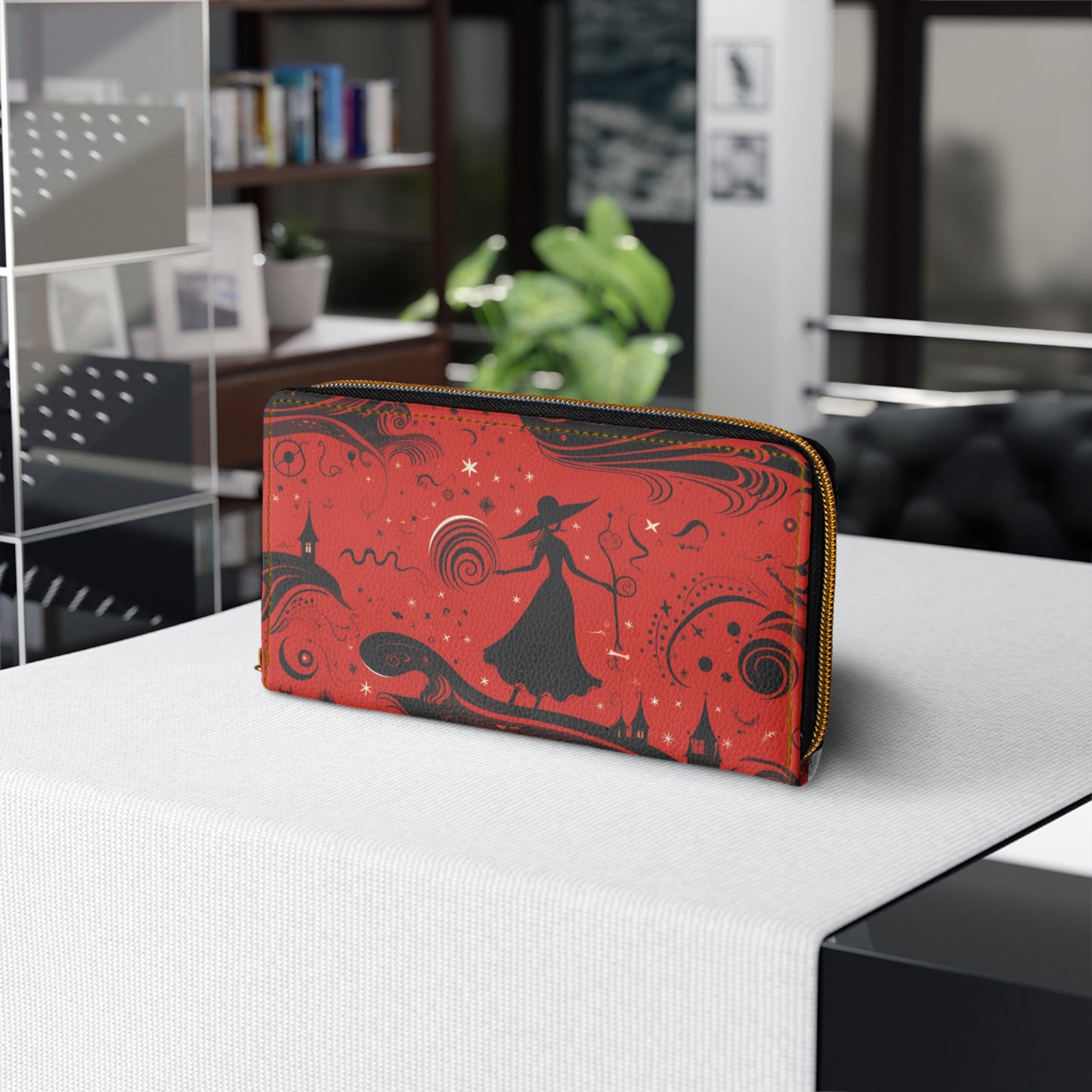 Mystery Witch Zipper Wallet | Red Witchy Themed Premium Design