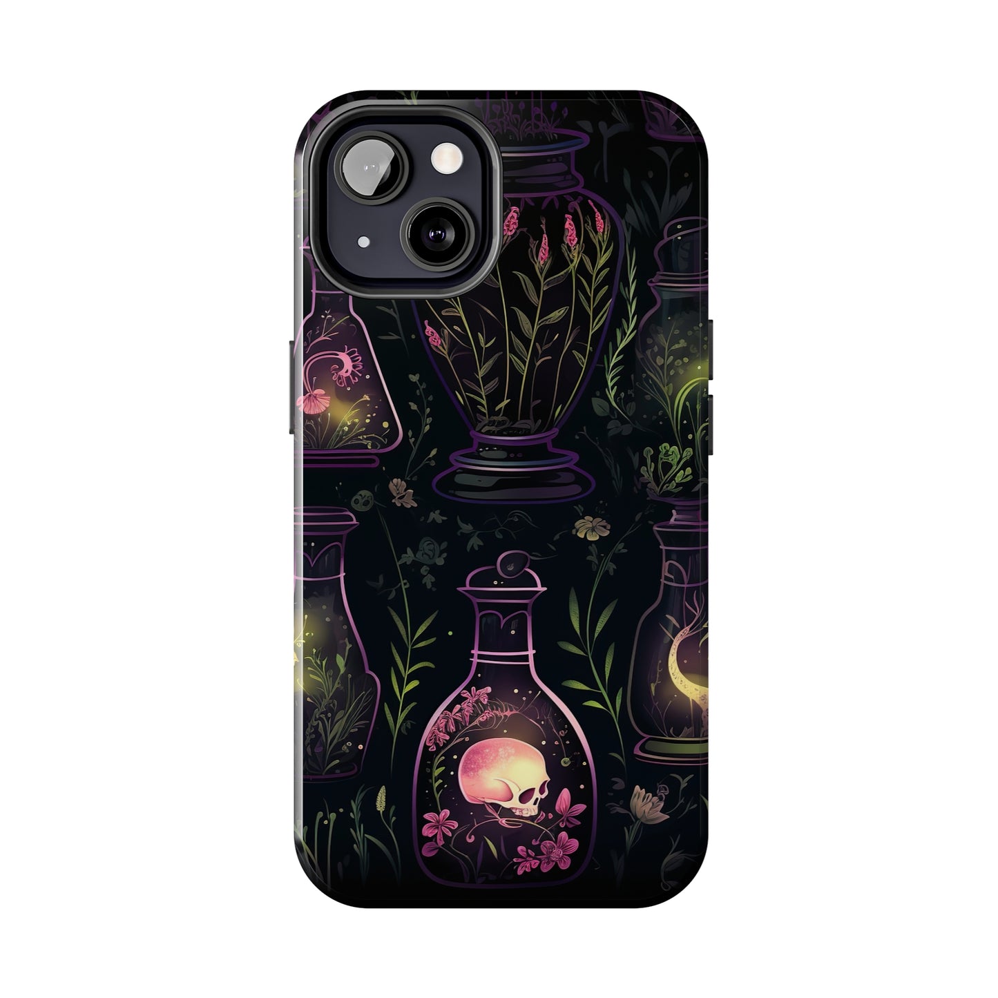 Dark Forest Skull Tough iPhone Cases | Spooky and Eerie Tincture / Potion Design | Durable and Protective Phone Case | Impact-Resistant