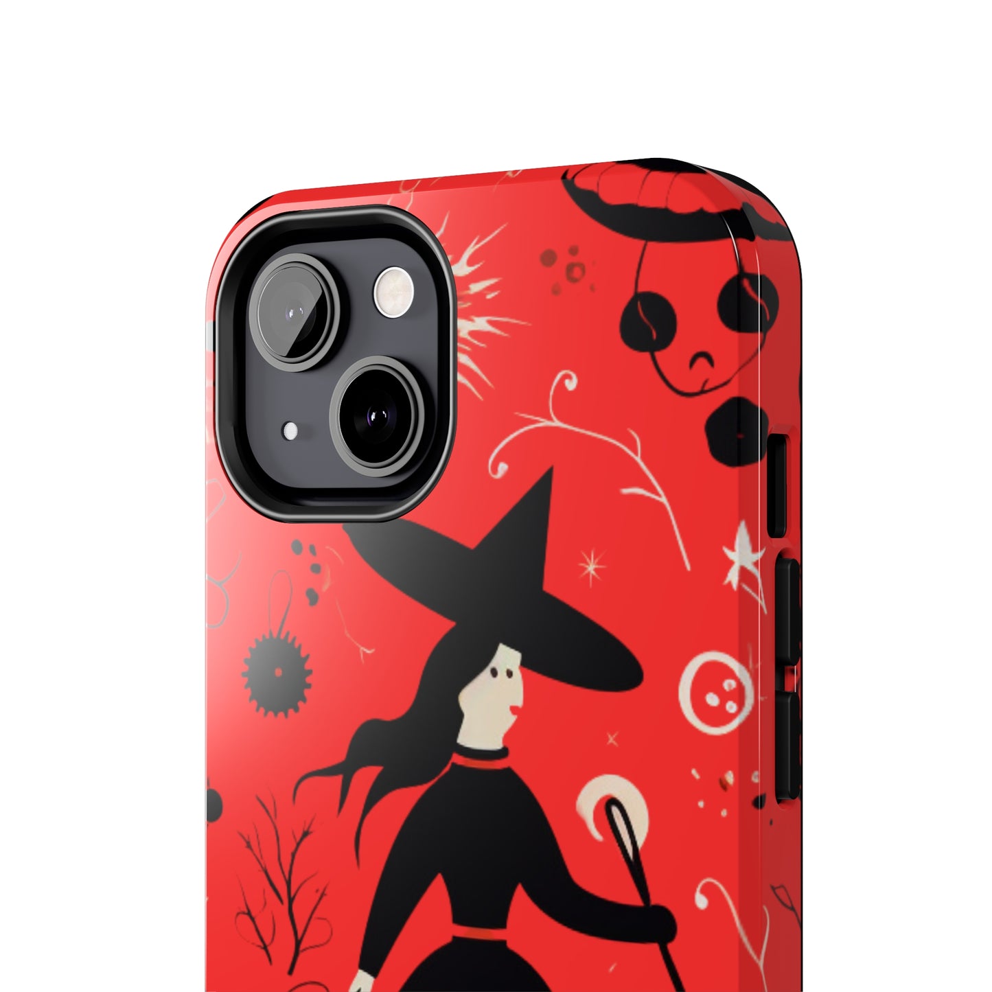 Red Dark Forest Witch Tough iPhone Cases | Abstract Witchy Protective Phone Case | Impact-Resistant, Anti-Shock | iPhone 15