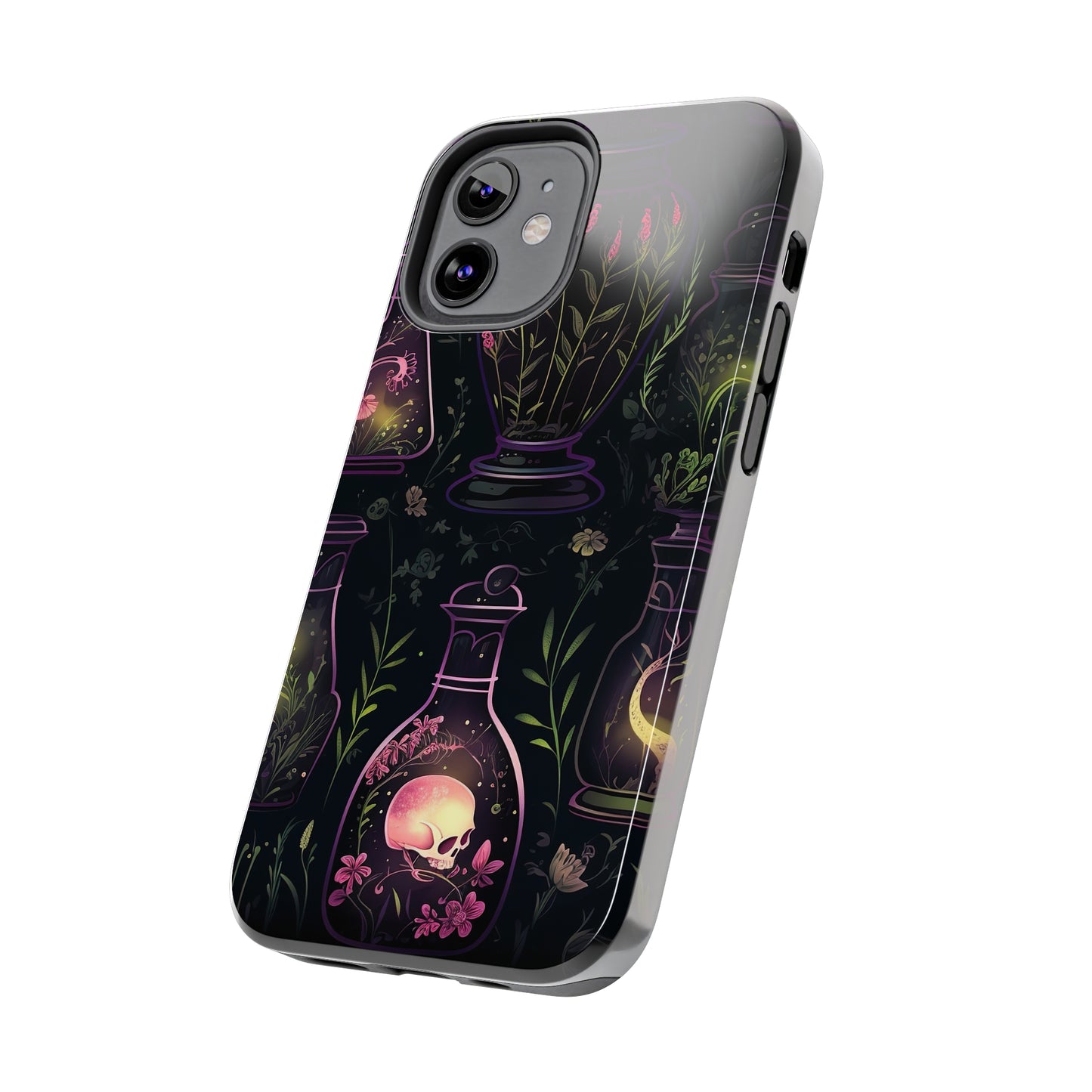 Dark Forest Skull Tough iPhone Cases | Spooky and Eerie Tincture / Potion Design | Durable and Protective Phone Case | Impact-Resistant