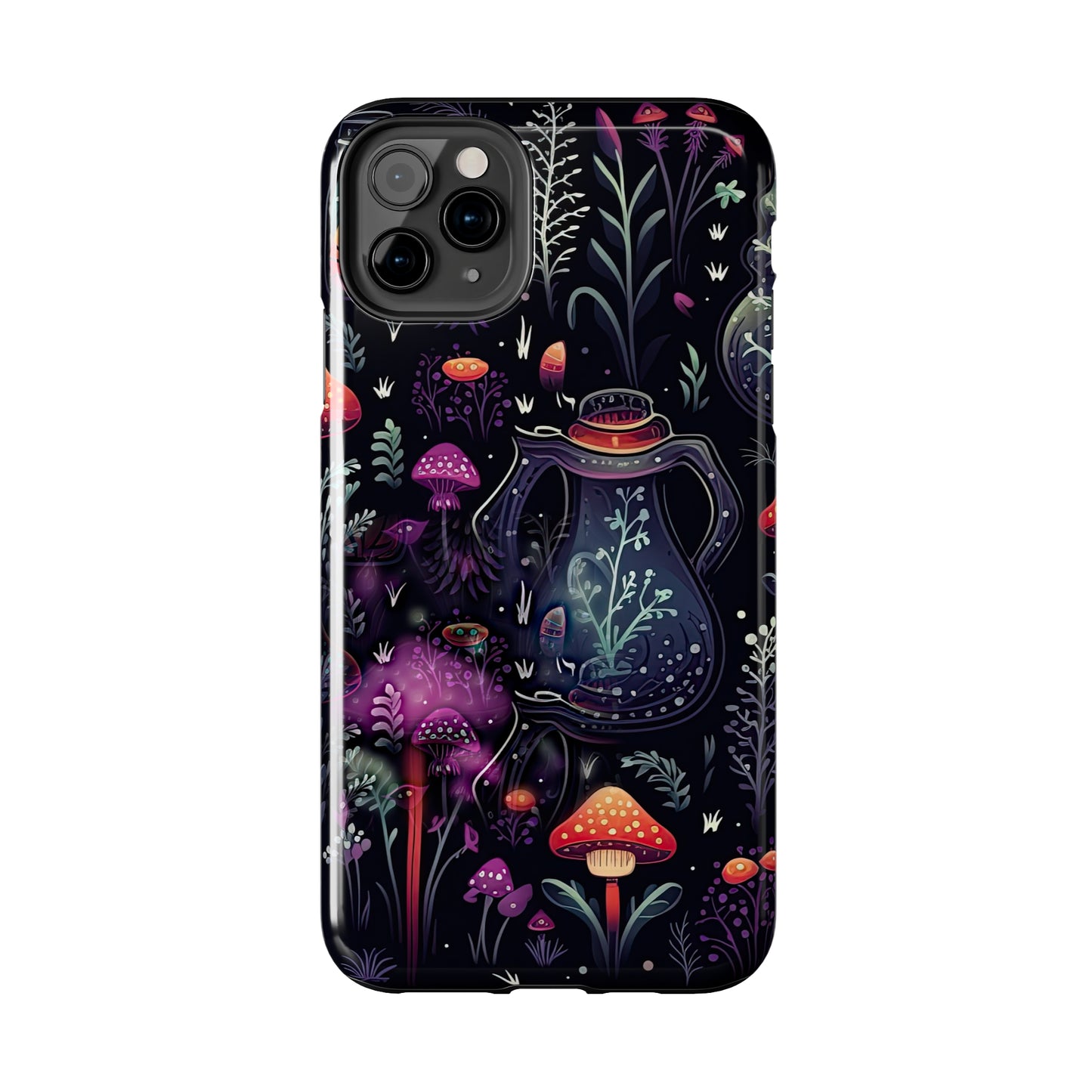 Fungi Mushroom Tough iPhone case | Witchy Dark Forest Aesthetic | Purple Foliage