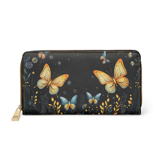 Butterly Night Zipper Wallet | Aesthetic Premium Wallet Design