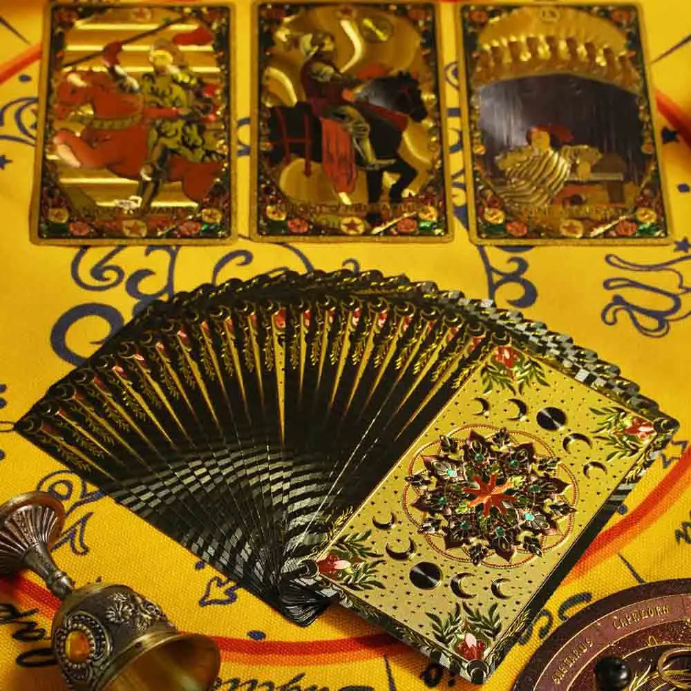 Luxury Gold Foil Moon Tarot Card Deck with Storage Box | Rider-Waite-Smith