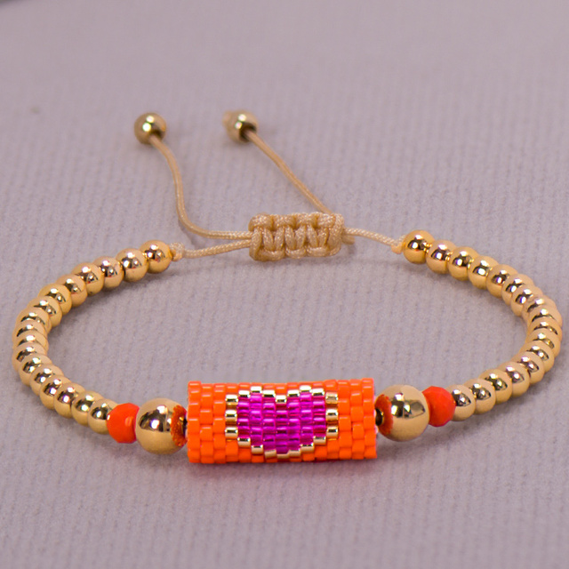 Gold Beaded Heart Bracelet