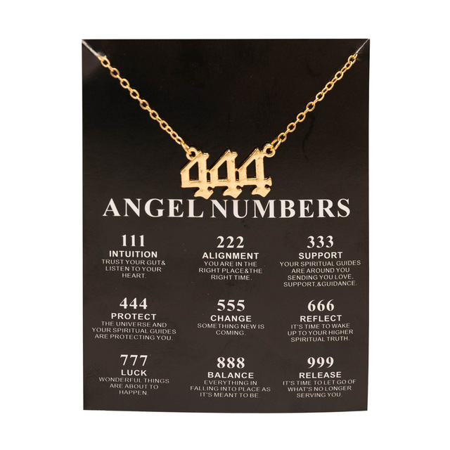 Gold / Silver Angel Numbers Necklace | 222, 333, 999 | Stainless Steel Jewelry