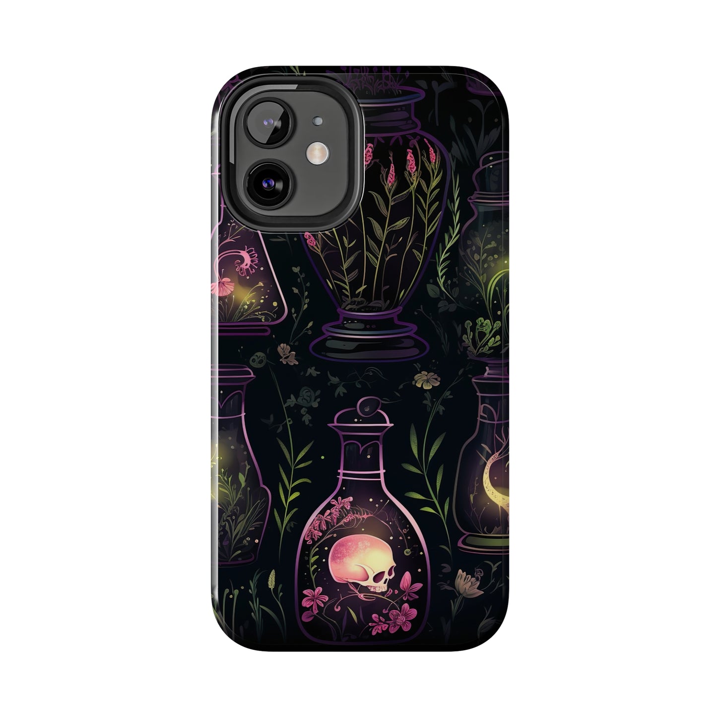 Dark Forest Skull Tough iPhone Cases | Spooky and Eerie Tincture / Potion Design | Durable and Protective Phone Case | Impact-Resistant