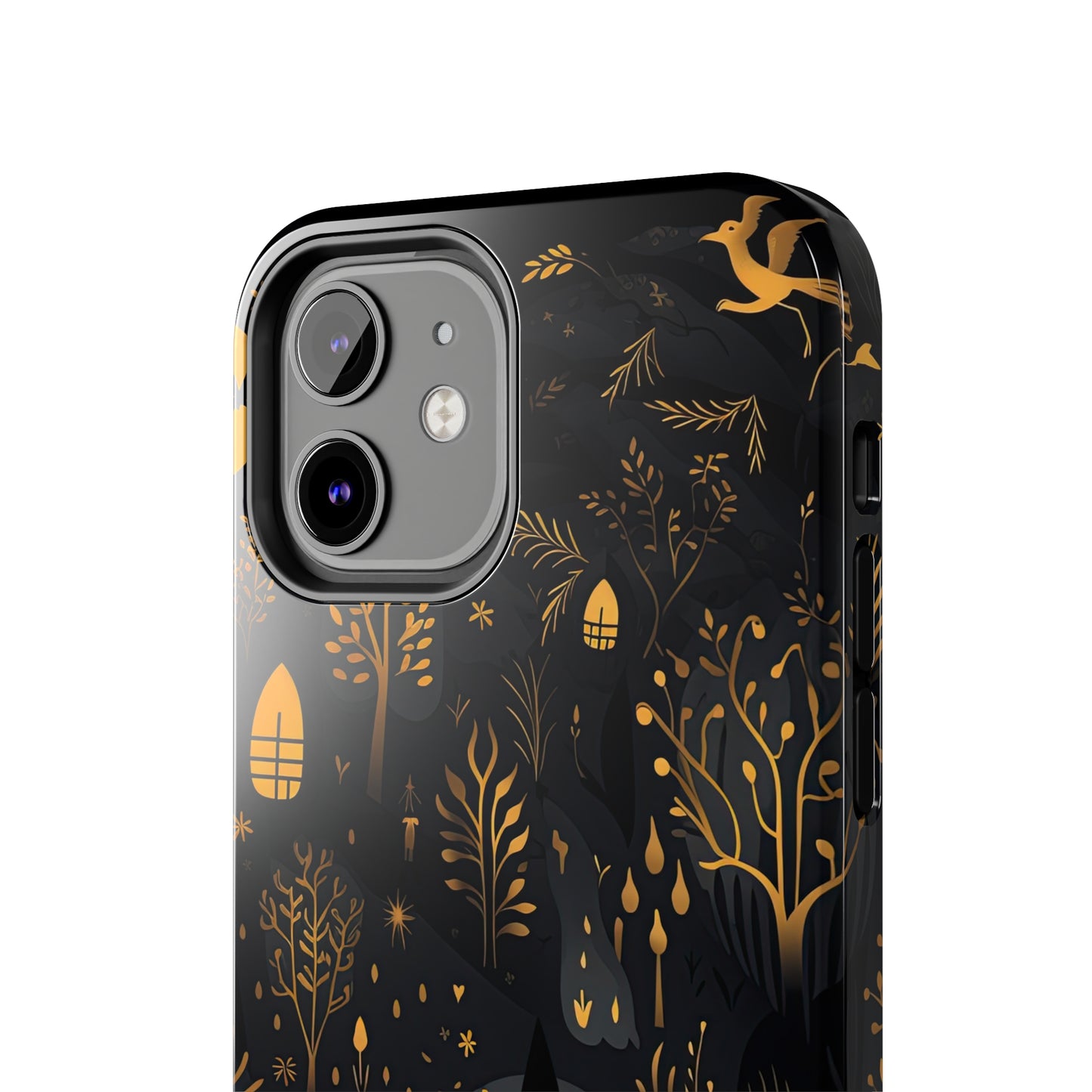 Dark Forest Witch Tough iPhone Cases | Baba Yaga in Creepy, Eerie Woods with a Broom | Impact-resistant, Shock-Absorbant | Premium Design