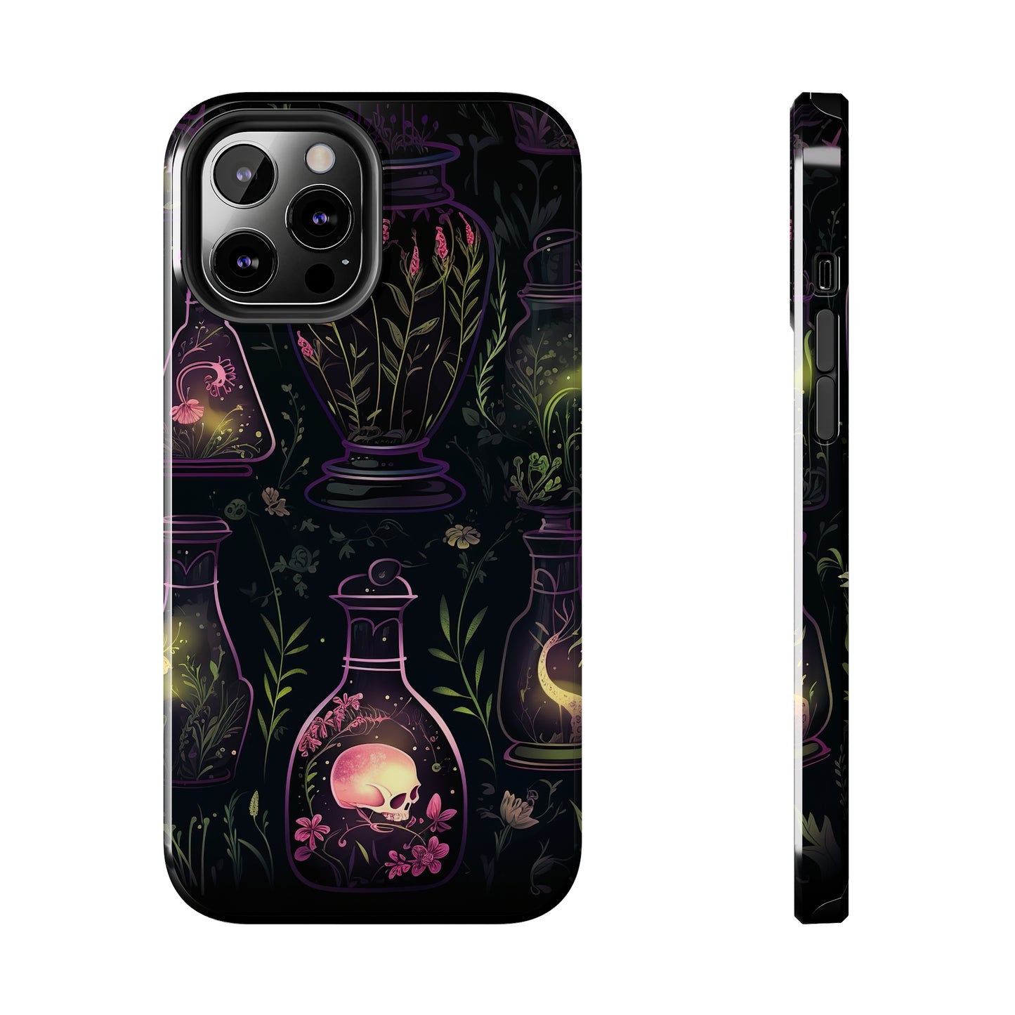 Dark Forest Skull Tough iPhone Cases | Spooky and Eerie Tincture / Potion Design | Durable and Protective Phone Case | Impact-Resistant