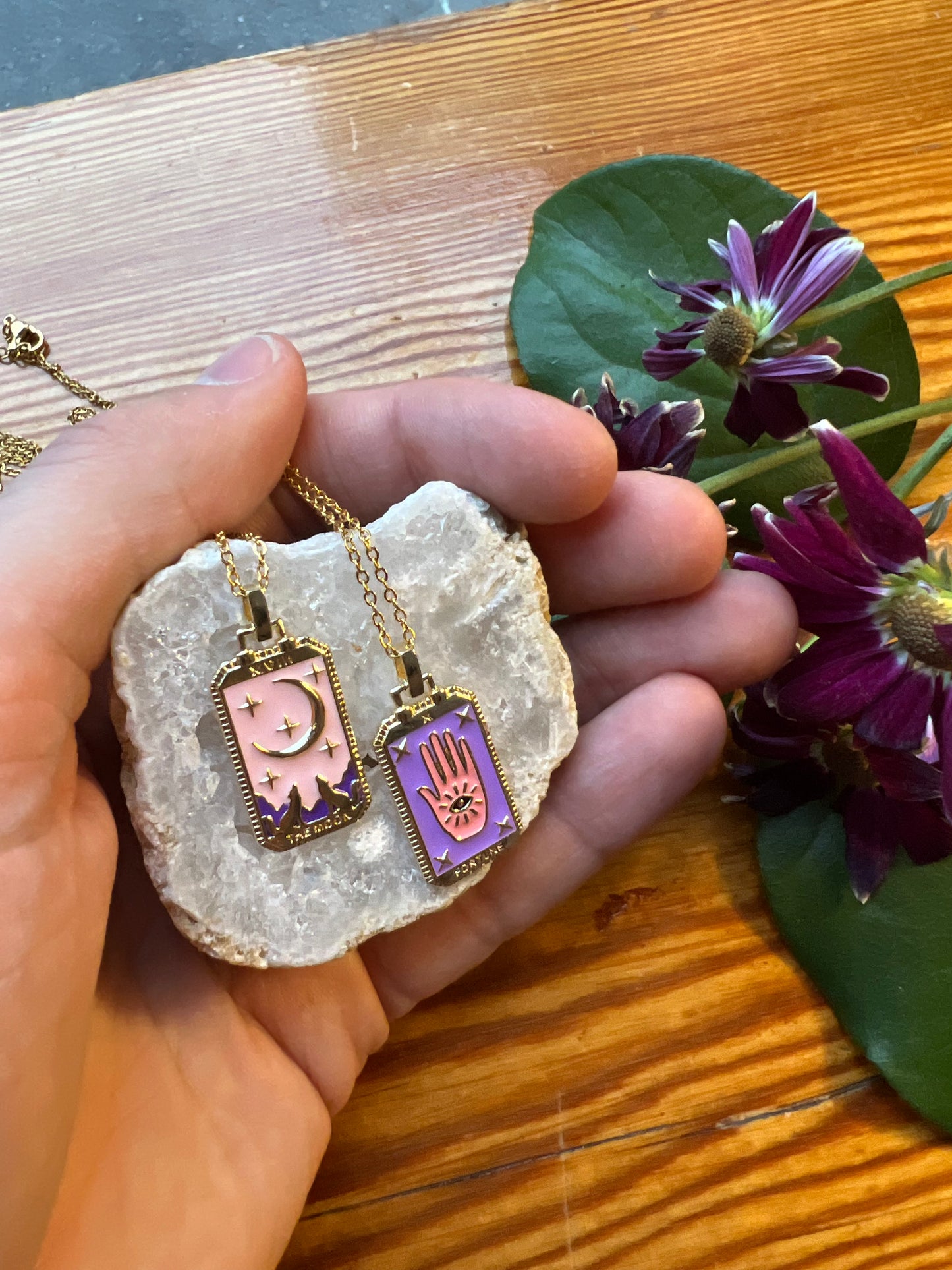 Handmade Gold Tarot Card Necklace and Pendant | Major Arcana Designs