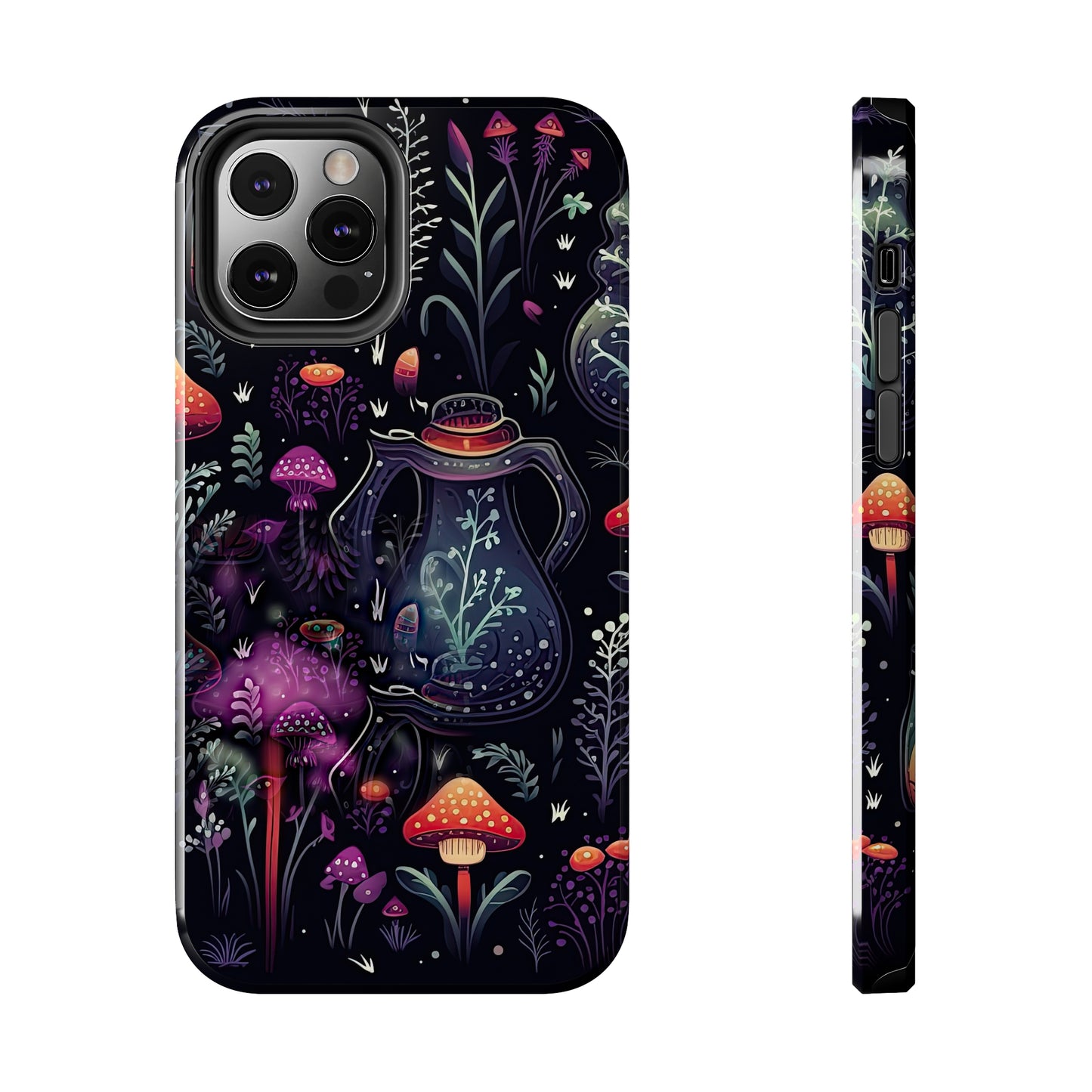 Fungi Mushroom Tough iPhone case | Witchy Dark Forest Aesthetic | Purple Foliage