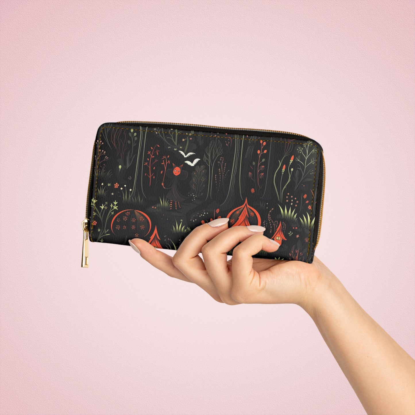 Witch in the Dark Forest Zipper Wallet | Foliage, Witchy Wallet Design