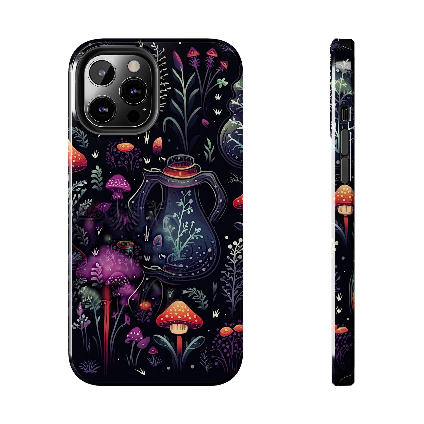 Fungi Mushroom Tough iPhone case | Witchy Dark Forest Aesthetic | Purple Foliage
