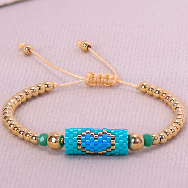 Gold Beaded Heart Bracelet