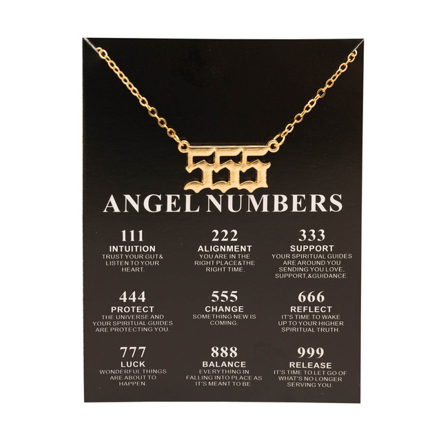 Gold / Silver Angel Numbers Necklace | 222, 333, 999 | Stainless Steel Jewelry