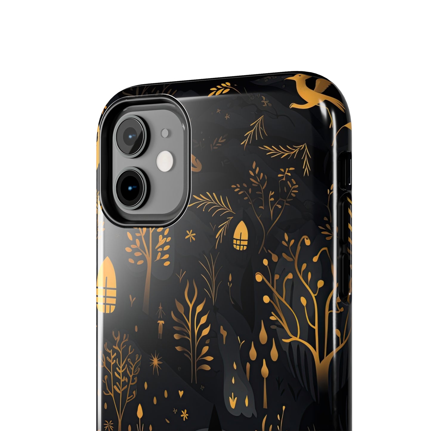 Dark Forest Witch Tough iPhone Cases | Baba Yaga in Creepy, Eerie Woods with a Broom | Impact-resistant, Shock-Absorbant | Premium Design