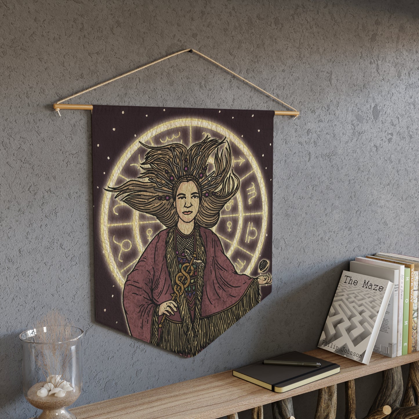 Astrogirl Tarot Card Hanging Wall Pennant | Astrology-themed Spiritual Hanging Wall Decor