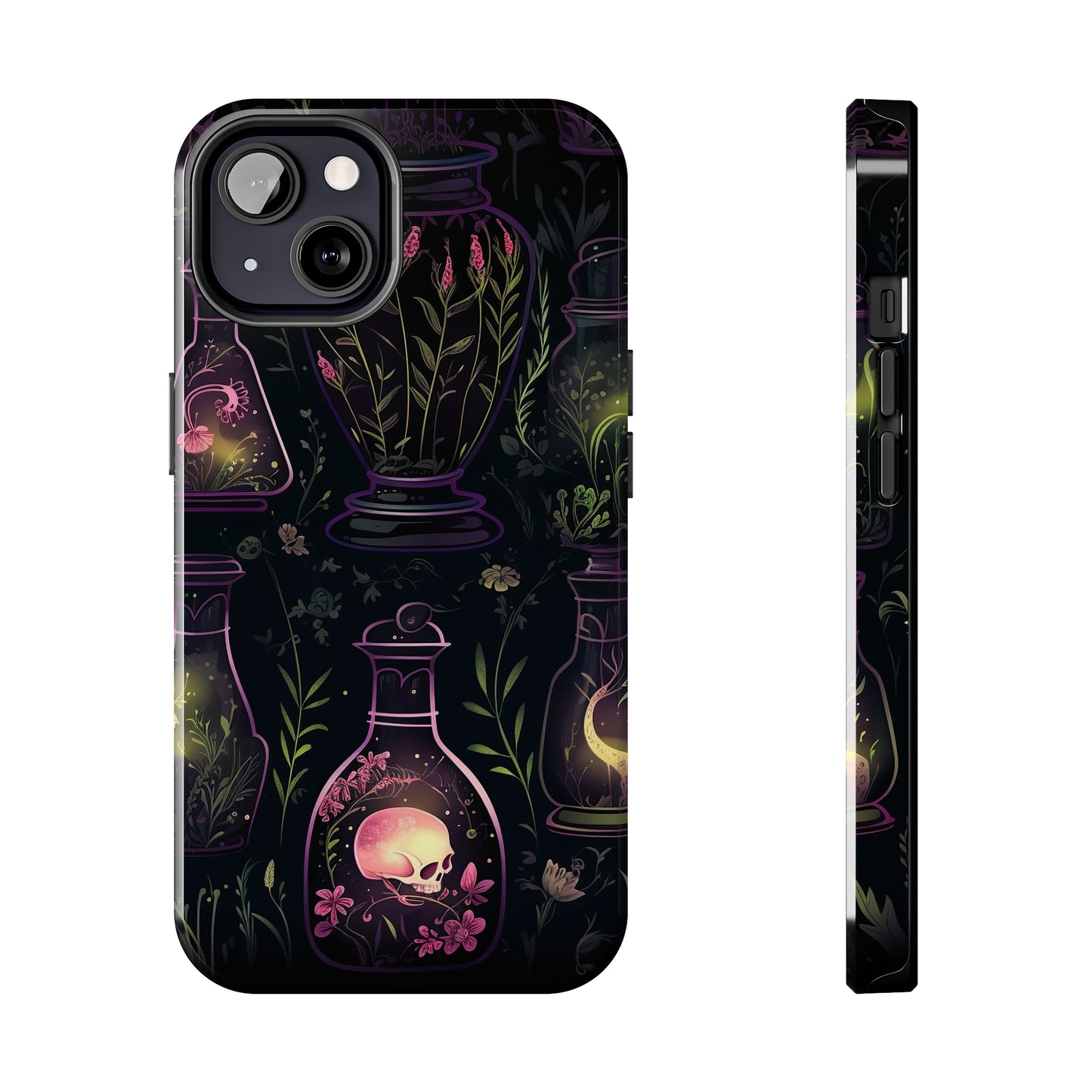 Dark Forest Skull Tough iPhone Cases | Spooky and Eerie Tincture / Potion Design | Durable and Protective Phone Case | Impact-Resistant