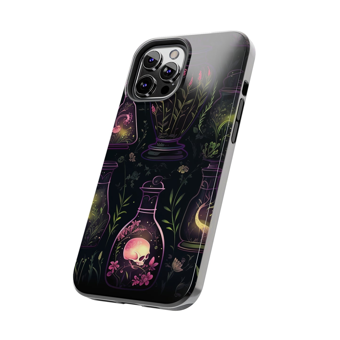Dark Forest Skull Tough iPhone Cases | Spooky and Eerie Tincture / Potion Design | Durable and Protective Phone Case | Impact-Resistant