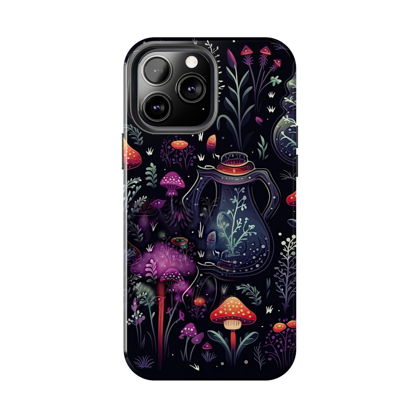 Fungi Mushroom Tough iPhone case | Witchy Dark Forest Aesthetic | Purple Foliage