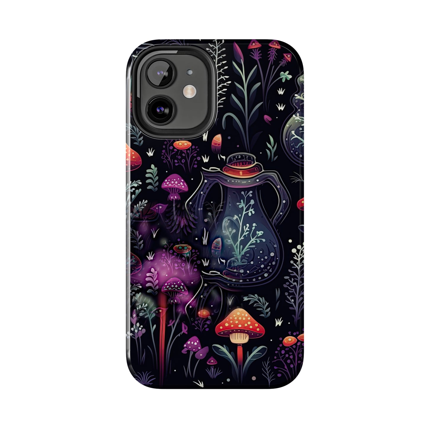 Fungi Mushroom Tough iPhone case | Witchy Dark Forest Aesthetic | Purple Foliage