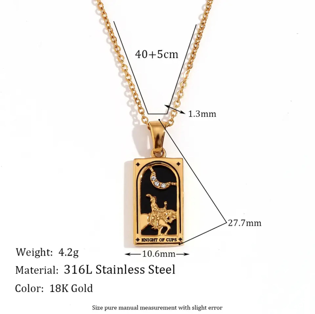 18k Gold Plated Dainty Tarot Card Necklace | Silver / Gold Jewelry