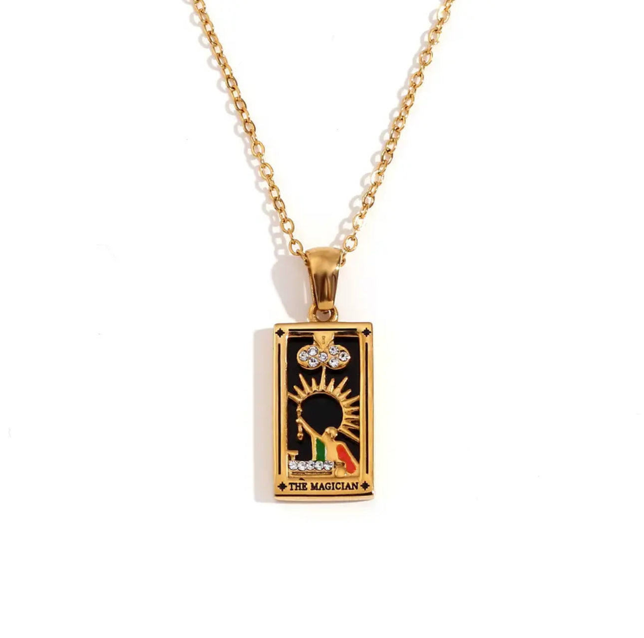 Dainty 'The World' Tarot Card Necklace | 18K Gold Plated