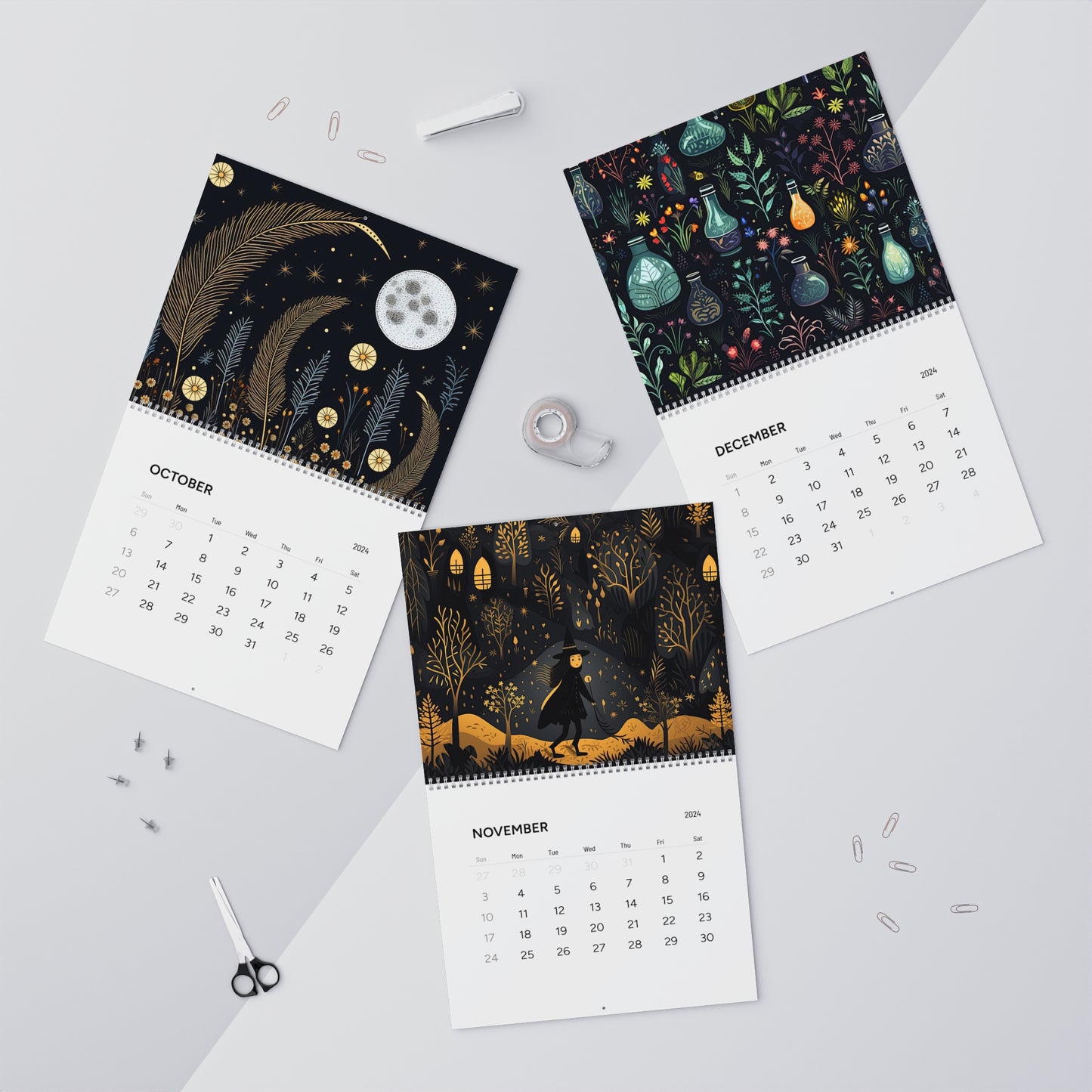 Dark Forest 2024 Wall Calendars | Witch, Witchy, Eerie New Year Calendar